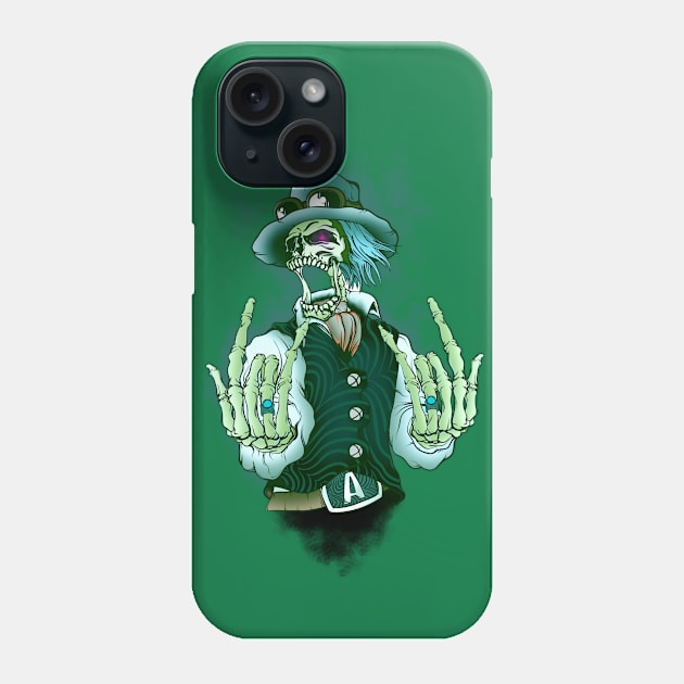 SteamPunk-ed Skeleton Phone Case by acehoodrich