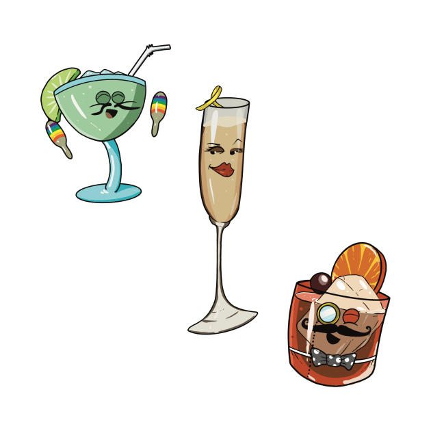 Cocktail Party Sticker Pack by Owl-Syndicate