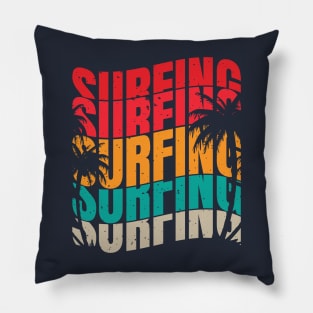 Vintage surf retro surfing Pillow