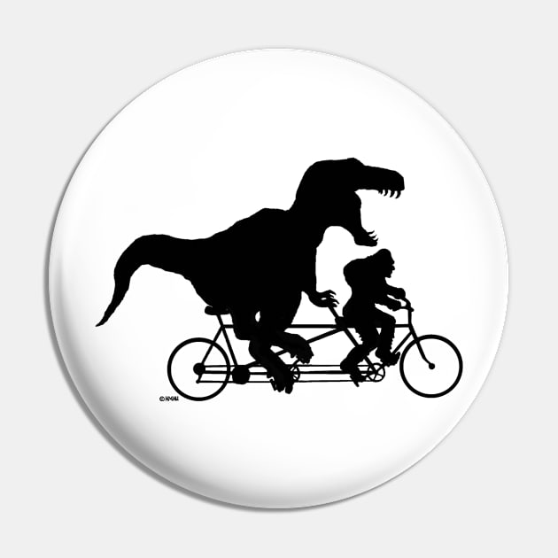 Gone Squatchin cycling with T-rex Pin by NewSignCreation