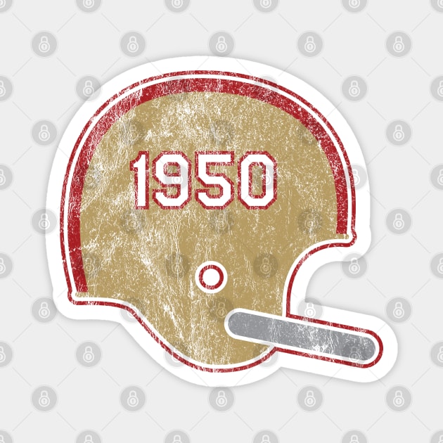 San Francisco 49ers Year Founded Vintage Helmet Magnet by Rad Love