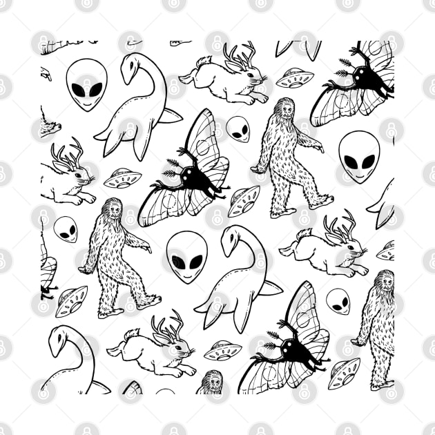 Cryptid Illustration Pattern by jleonardart