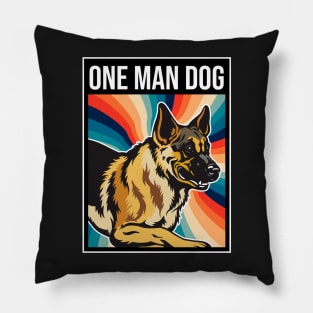 One man dog vintage Pillow