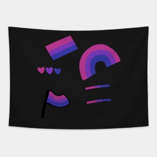 bisexual bi sticker pack heart flag rainbow Tapestry