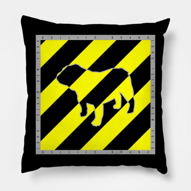 Bullies Brand Caution Design Ylw/Blk Pillow by Bullies Brand