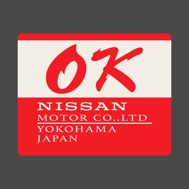 Nissan OK Export Sticker by Teephemera