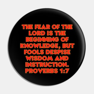 Bible Verse Proverbs 1:7 Pin