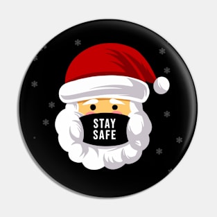 Stay Safe Christmas Santa Pin