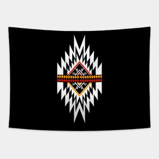 Aztec zigzag pattern on black Tapestry