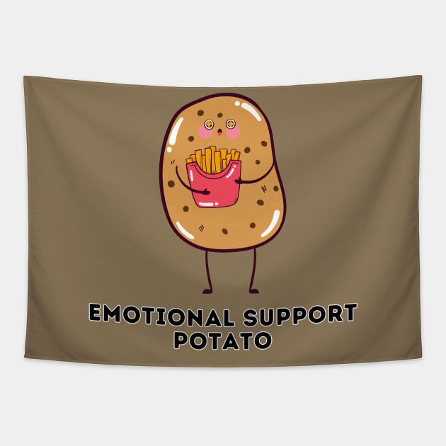 Emotional support potato [C] Tapestry by Zero Pixel