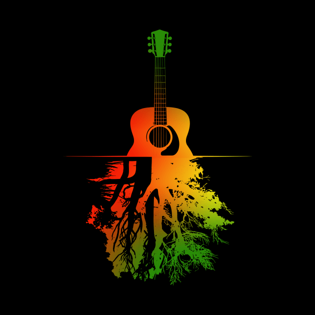 Rasta Reggae Jamaica Guitar Forest Reflections Men Women Kid by AimArtStudio