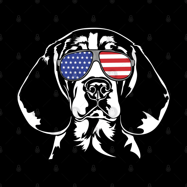 Patriotic Beagle dog with American Flag sunglasses by wilsigns