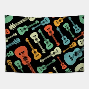 Ukulele Seamless Pattern Retro Theme Tapestry