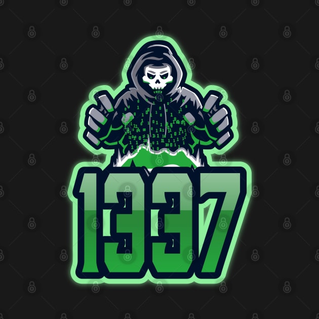 Cyber security - 1337 Hacker Green by Cyber Club Tees