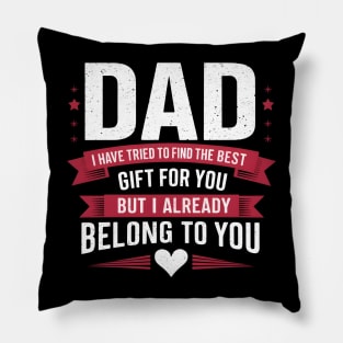 Dad from Kids Daughter or Son for fathers day Dad birthday Pillow