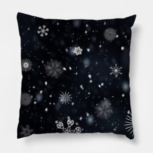 White snowflakes in winter - simple design Pillow