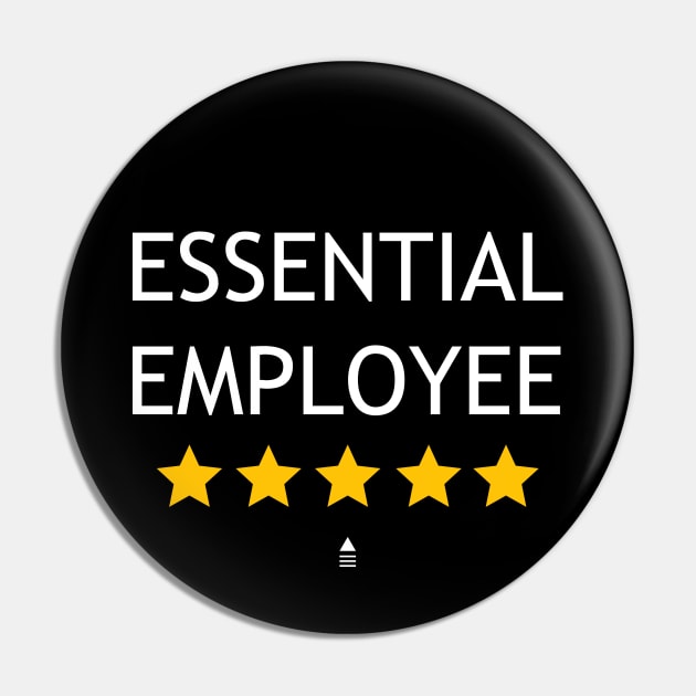 Funny Essential Employee, Worker 2020, Rate five stars Modern Design Pin by sofiartmedia