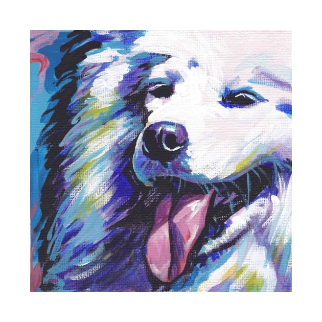 Samoyed dog art Bright colorful pop art by bentnotbroken11