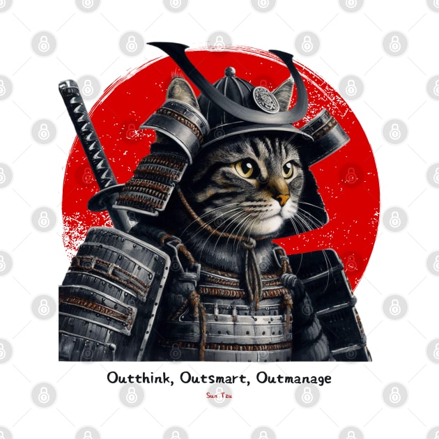 Warrior Cat Samurai Design with Sun Tzu Wisdom by Malus Cattus