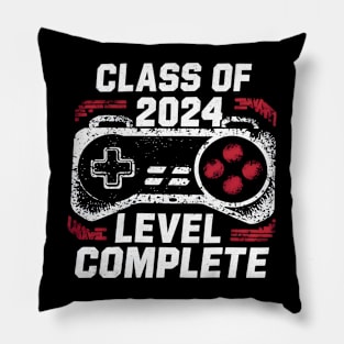 Class Of 2024 Level Complete Senior 2024 Graduation Gamer Grad Pillow