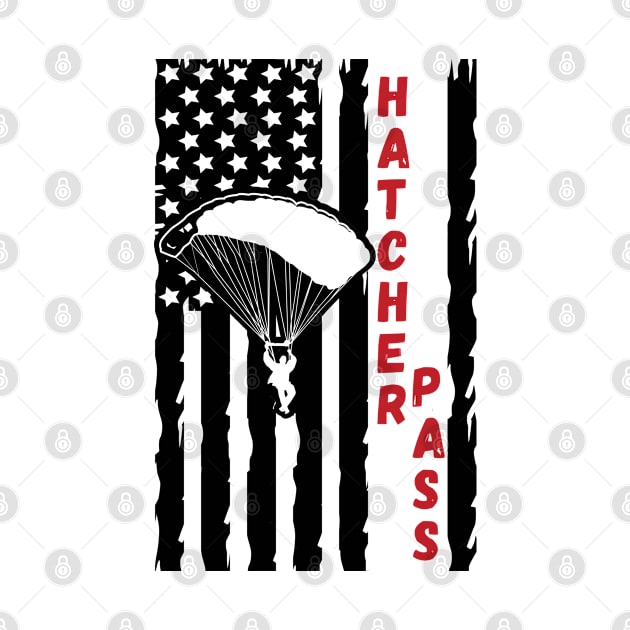 Paragliding in Hatcher Pass, Alaska USA - Vintage Skydiving Parachuting Logo by Vintage-TM