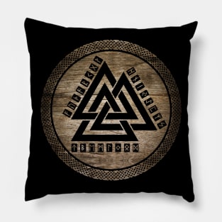 Valknut Symbol and runes Pillow