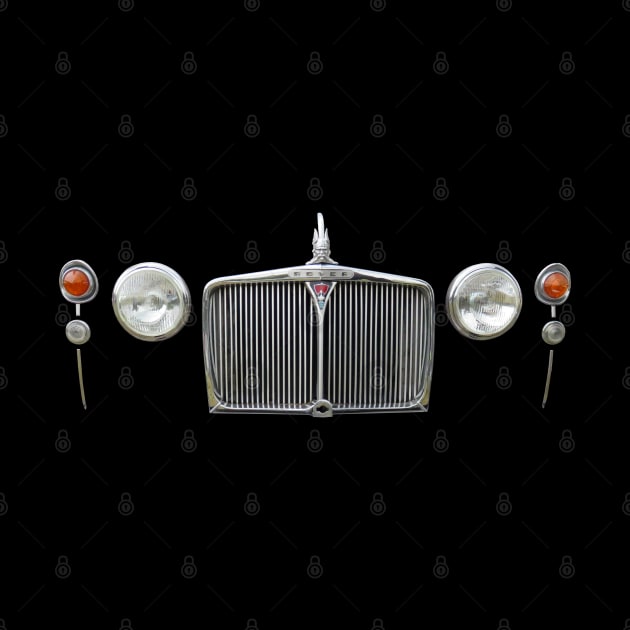 Rover P4 1950s British classic car minimalist grille by soitwouldseem