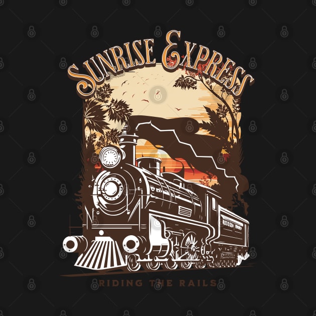 Sunrise Express Ride The Rails by Tee Shreads