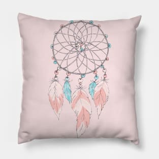 Dreamcatcher boho style. Hand drawing. Pillow