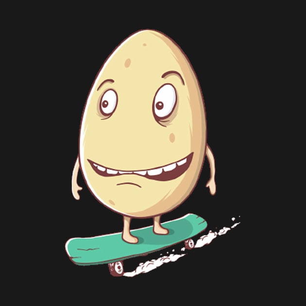 egg rides on skateboard by kakimonkey