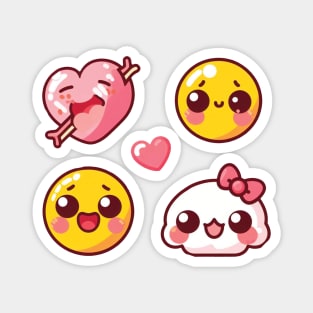 Smiley Heart Cute Faces Magnet