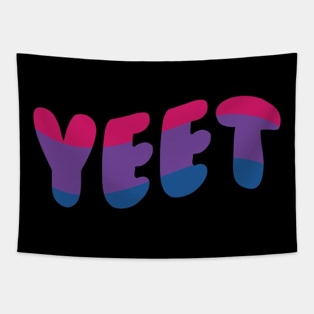 Yeet Bisexual Pride Flag Colors Funny LGBTQ Meme Tapestry by graphicbombdesigns