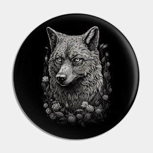 Dark Wolf Cottagecore Pin