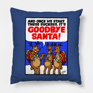 Reindeer With Rocket Packs! Pillow