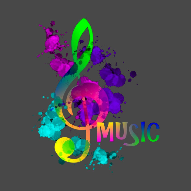 Funky Colorful Music Treble Clef Musical Note T Shirt 