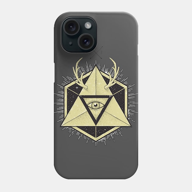 Abstract Pyramid with Eye and Antlers Phone Case by bluerockproducts