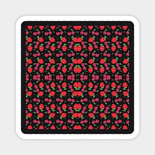 Raspberry Fruit Pattern Magnet