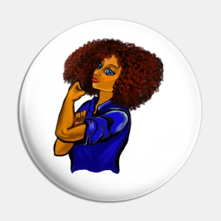 Anime Afro anime strong woman with afro and blue eyes Pin