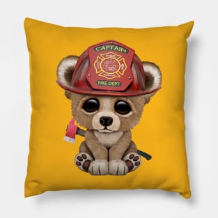 Cute Baby Bear Firefighter Pillow