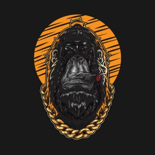 Gorilla Character Head Gangster Swag T-Shirt