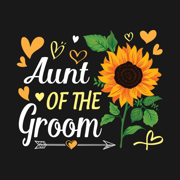 Sunflower Heart Aunt Of The Groom Husband Wife Wedding Day by joandraelliot