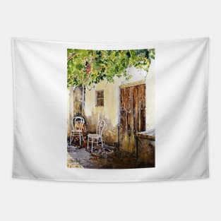 La Terraza Vieja - The Old Terrace Tapestry