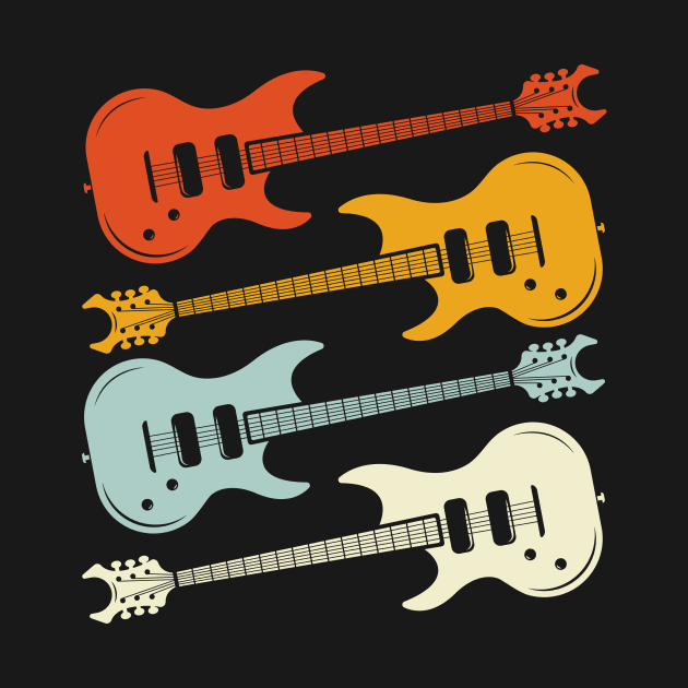 Guitar Colorful Retro Musician Guitarist by shirtsyoulike