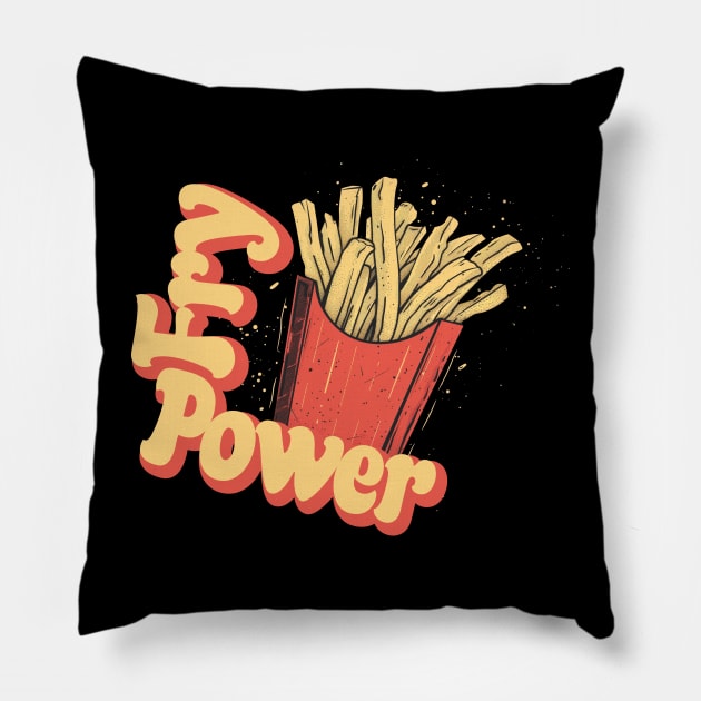 Crispy Fry Fanatic Pillow by Skull Riffs & Zombie Threads