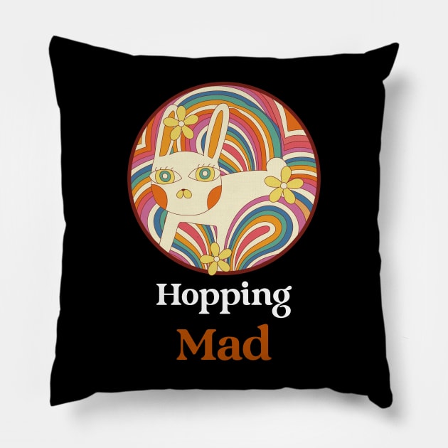 Hopping Mad Rabbit Pillow by Small Furry Friends