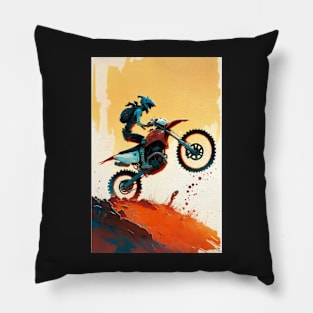 Dirt Bike Anime Style Pillow