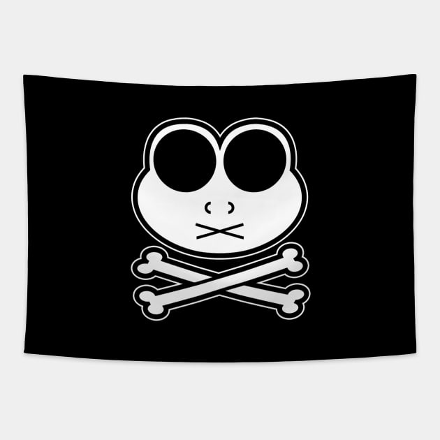 Frog Cross Bone Tapestry by adamzworld