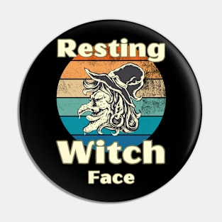 Resting Witch Face Pin