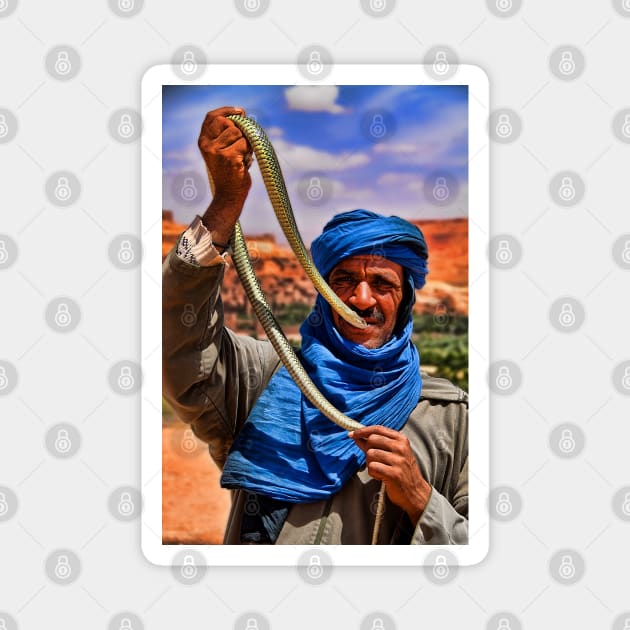 Morocco. Snake charmer. Portrait. Magnet by vadim19