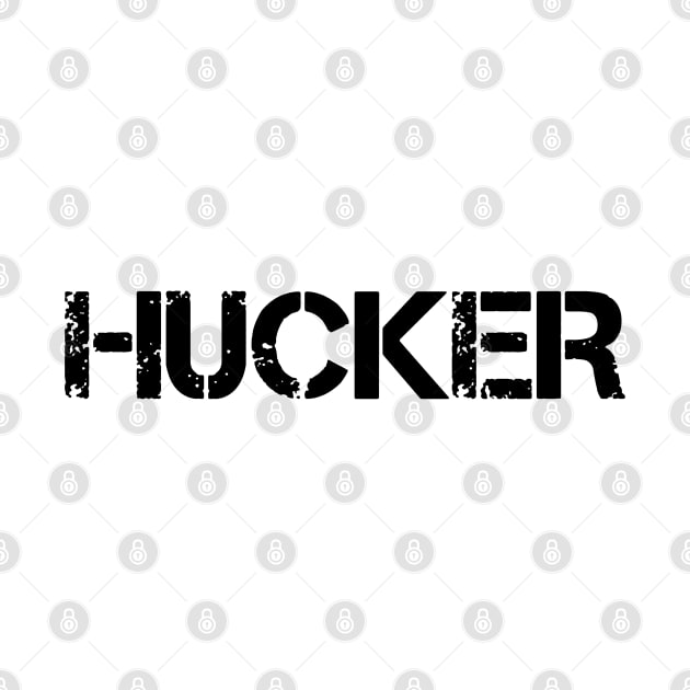 Hucker Distressed Stencil Logo by Hucker Apparel